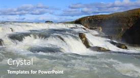  Presentation with iceland - Cool new slides with gullfoss famous waterfall in iceland europe backdrop and a gray colored foreground