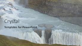  Presentation with waterfalls - Slide deck enhanced with gullfoss one of the most beuatiful waterfalls in iceland europe background and a light blue colored foreground