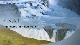  Presentation with waterfalls - PPT theme with gullfoss one of the most beuatiful waterfalls in iceland europe background and a light blue colored foreground