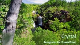  Presentation with falls - Slide deck consisting of gully - florence falls in northern australia background and a tawny brown colored foreground