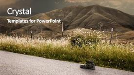  Presentation with landscape maintenance work - Slides enhanced with gully - landscape stormy one shoe worn background and a  colored foreground