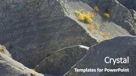  Presentation with landscape maintenance vehicle - Amazing slide deck having gully - loam landscape in pyrenees aragon backdrop and a  colored foreground