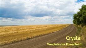  Presentation with rural road - Beautiful PPT theme featuring gully - rural road near the field backdrop and a  colored foreground
