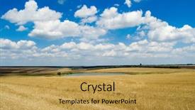  Presentation with pond - PPT theme having gully - view of rural locality background and a yellow colored foreground