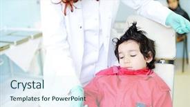  Presentation with office king - Audience pleasing PPT theme consisting of gum arabic - kid visiting dentist office backdrop and a  colored foreground