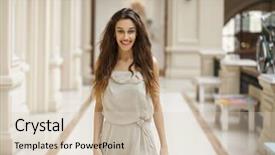  Presentation with beautiful young woman getting face - Slide set with gum arabic - portrait close up of young background and a  colored foreground