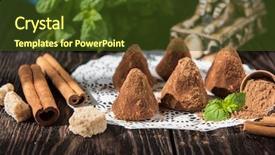  Presentation with pyramid diagram - PPT layouts with gum arabic - pyramid shape chocolate candies background and a  colored foreground