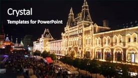  Presentation with illuminated - Slide deck with gum with a beautiful illuminated at night in moscow russia background and a black colored foreground