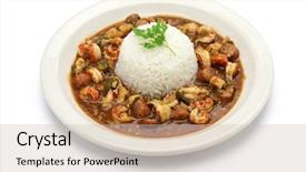  Presentation with food chicken - Cool new presentation design with gumbo with crawfish chicken sausage backdrop and a soft green colored foreground