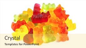  Presentation with kids candy - Slides having gummi bears the ultimate candy snack for kids and children background and a yellow colored foreground
