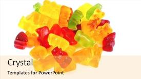  Presentation with kids candy - Audience pleasing PPT layouts consisting of gummi bears the ultimate candy snack for kids and children backdrop and a yellow colored foreground