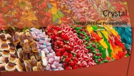  Presentation with jelly - Amazing slides having gummies - assorted gummy candies backdrop and a red colored foreground