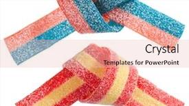  Presentation with gummy candy - Beautiful slide set featuring gummies - multicolor gummy candy licorice band backdrop and a lemonade colored foreground