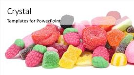  Presentation with pile - Amazing theme having candies on a white background backdrop and a white colored foreground