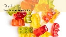  Presentation with gummy candy - Slides with gummy-bears-jelly-candy-colorful background and a yellow colored foreground