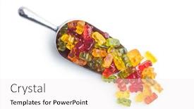  Presentation with jelly - Cool new theme with gummy-bears-jelly-candy-colorful backdrop and a white colored foreground