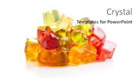  Presentation with gummy candy - PPT layouts enhanced with gummy-bears-jelly-candy-colorful background and a white colored foreground