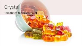  Presentation with gummy candy - Beautiful PPT layouts featuring gummy-bears-jelly-candy-colorful backdrop and a lemonade colored foreground