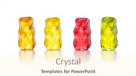  Presentation with gummy candy - Amazing PPT theme having gummy-bears-jelly-candy-colorful backdrop and a cream colored foreground