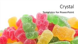  Presentation with gummy bear gummy bears - Amazing presentation having gummies - gummy bears of different colors backdrop and a white colored foreground