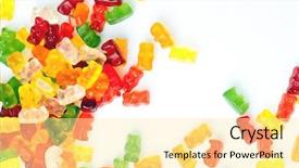  Presentation with gummy bear gummy bears and liquid - Beautiful PPT theme featuring gummies - gummy bears backdrop and a blonde colored foreground