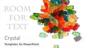  Presentation with gummy candy - Presentation having gummy-candy-pile-of-fruit background and a white colored foreground