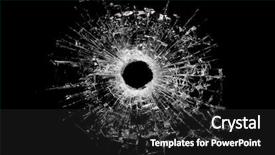  Presentation with gun - Beautiful theme featuring gun - bullet hole in glass backdrop and a dark gray colored foreground