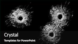  Presentation with gun - Amazing presentation theme having gun - bullet holes in glass isolated backdrop and a black colored foreground