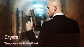  Presentation with gun - Audience pleasing PPT theme consisting of gun - contract killer wallpaper concept back backdrop and a wine colored foreground