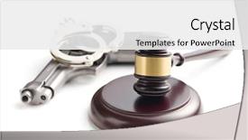  Presentation with hand handcuffs - Cool new slides with judge's gavel and handgun backdrop and a white colored foreground