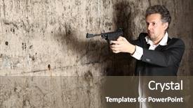  Presentation with gangster - Slides featuring gun aim - gangster background and a  colored foreground