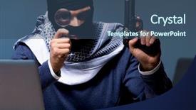  Presentation with gun control - Cool new slide set with gun asking for money ransom backdrop and a ocean colored foreground