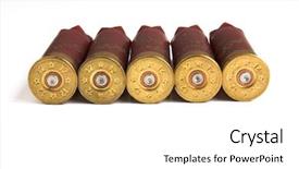  Presentation with fossils petrified fossil shells - Audience pleasing presentation consisting of gun blast - shotgun shells isolated shotgun bullets backdrop and a  colored foreground