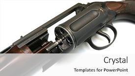  Presentation with weapon - Amazing presentation having gun bullet - revolving hunting weapon backdrop and a white colored foreground