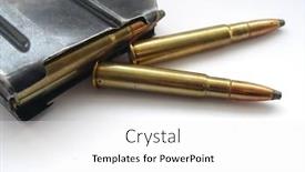  Presentation with case - Beautiful slides featuring gun bullets and case isolated on white background backdrop and a white colored foreground