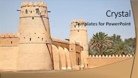  Presentation with oasis - Colorful slide set enhanced with gun history - famous jahili fort in al backdrop and a light blue colored foreground