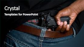  Presentation with gun violence - Slides enhanced with gun in pants background and a black colored foreground