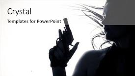  Presentation with gun - Amazing slides having gun isolated low-key backdrop and a white colored foreground