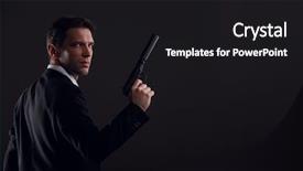  Presentation with gangster - Presentation theme having gun metal - image from back of gangster background and a black colored foreground