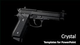  Presentation with gun - Beautiful slide deck featuring gun on black background backdrop and a black colored foreground