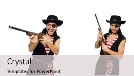  Presentation with pirate - Cool new slide set with gun sea - man pirate isolated backdrop and a  colored foreground