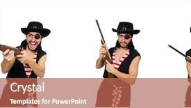  Presentation with scroll paper isolated on white - Slide set with gun sea - man pirate isolated background and a  colored foreground