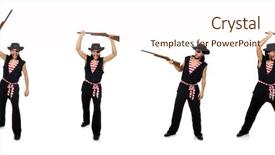  Presentation with pirate - Presentation design with gun sea - man pirate isolated background and a  colored foreground