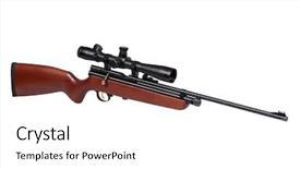  Presentation with air - Cool new presentation design with gun stock - air rifle isolated over white backdrop and a white colored foreground