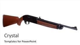  Presentation with floral border over white - Colorful slide deck enhanced with gun stock - air rifle isolated over white backdrop and a  colored foreground