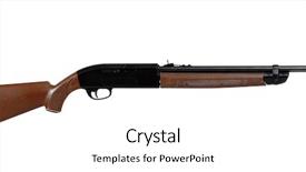  Presentation with air - Presentation theme enhanced with gun stock - air rifle isolated over white background and a  colored foreground