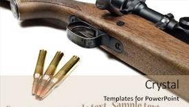  Presentation with gun - Theme having gun stock - close up of a rifle background and a coral colored foreground