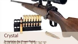  Presentation with gun - Cool new slides with gun stock - close up of a rifle backdrop and a lemonade colored foreground