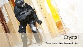  Presentation with armed forces - Cool new PPT theme with gun traininig - military industry special forces backdrop and a lemonade colored foreground