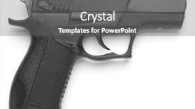  Presentation with gun violence - Colorful PPT layouts enhanced with gun violence - leftside handgun close up isolated backdrop and a gray colored foreground